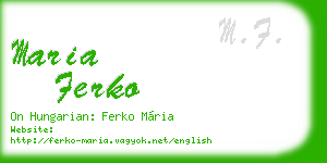 maria ferko business card